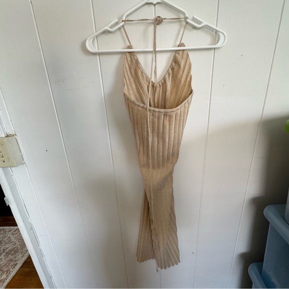 Paloma Wool Jenny Knit Beige Maxi Dress Small Ribbed - Picture 7 of 9